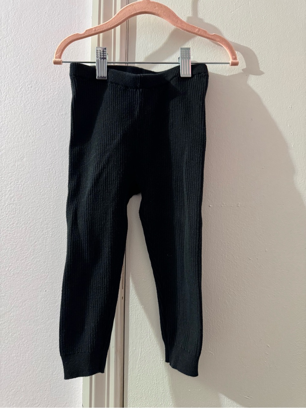 baby GAP Black Ribbed Knit Leggings 18-24mo